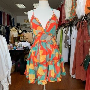 A line lemonada short orange dress